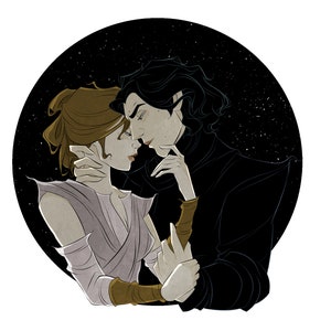 Reylo / Fan Art / Adesivo / vinil / à prova d'água / decalque / jedi / rey / Kylo / gótico / gótico / Star Wars / Disney / romântico / geek / nerd