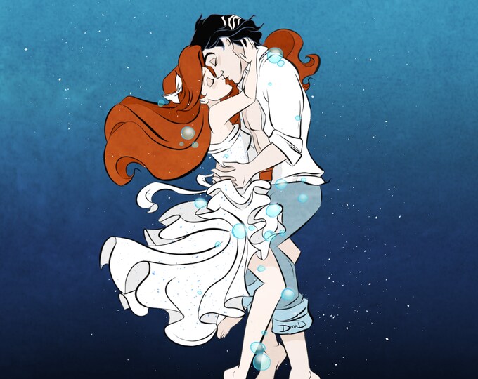 Limited Edition / Little Mermaid / Ariel / Eric / Fan Art / - Etsy