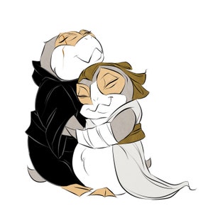 The Real Reylorg / Sticker / Vinyle / Imperméable à l’eau / Décalcomanie / Fan Art / Star Wars / Reylo / Porgs / Rey / Kylo Ren / Amour / Doux / Mignon / Nerdy
