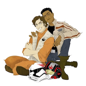 Orgulho de Poe & Finn / Adesivo / Vinil / À prova d'água / Decalque / Fan Art / Star Wars / Gay / Amor é amor / LGBTQ / Storm Trooper / Resistência /