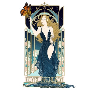 Nouveau Feyre / Aufkleber / Vinyl / wasserfest / Aufkleber / Fan Art / Fantasy / Kunstgeschichte / Frühling / Sterne / Goth