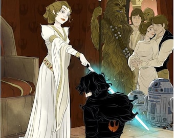 Reylo: The Dark Knight / Klistermärke / Vinyl / Vattentät / Dekal / Fan Art / Kylo Ren / Rey / Star Wars / Konsthistoria / Nördig / Nördig / Romantik