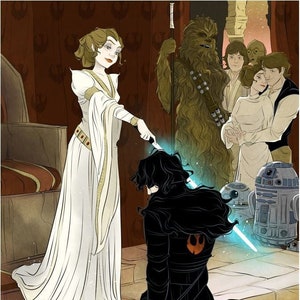 Reylo: O Cavaleiro das Trevas / Adesivo / Vinil / À prova d'água / Decalque / Fan Art / Kylo Ren / Rey / Star Wars / História da Arte / Nerdy / Geeky / Romance