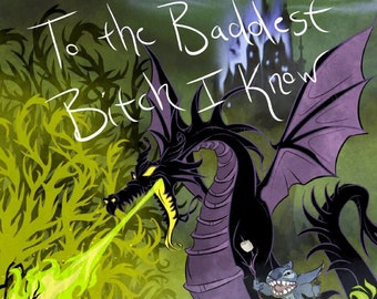 Maleficent / dragon / Stitch / greeting / card / feminist / Disney / geek / humor / fairies / hilarious / funny / friendship / any occasion