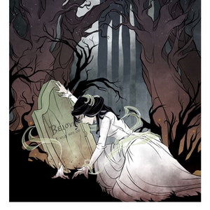 Gothic Poetry / Art Print / Emily Bronte / death / spooky / ghost / love / goth / romance / macabre / Halloween / dark / fantasy