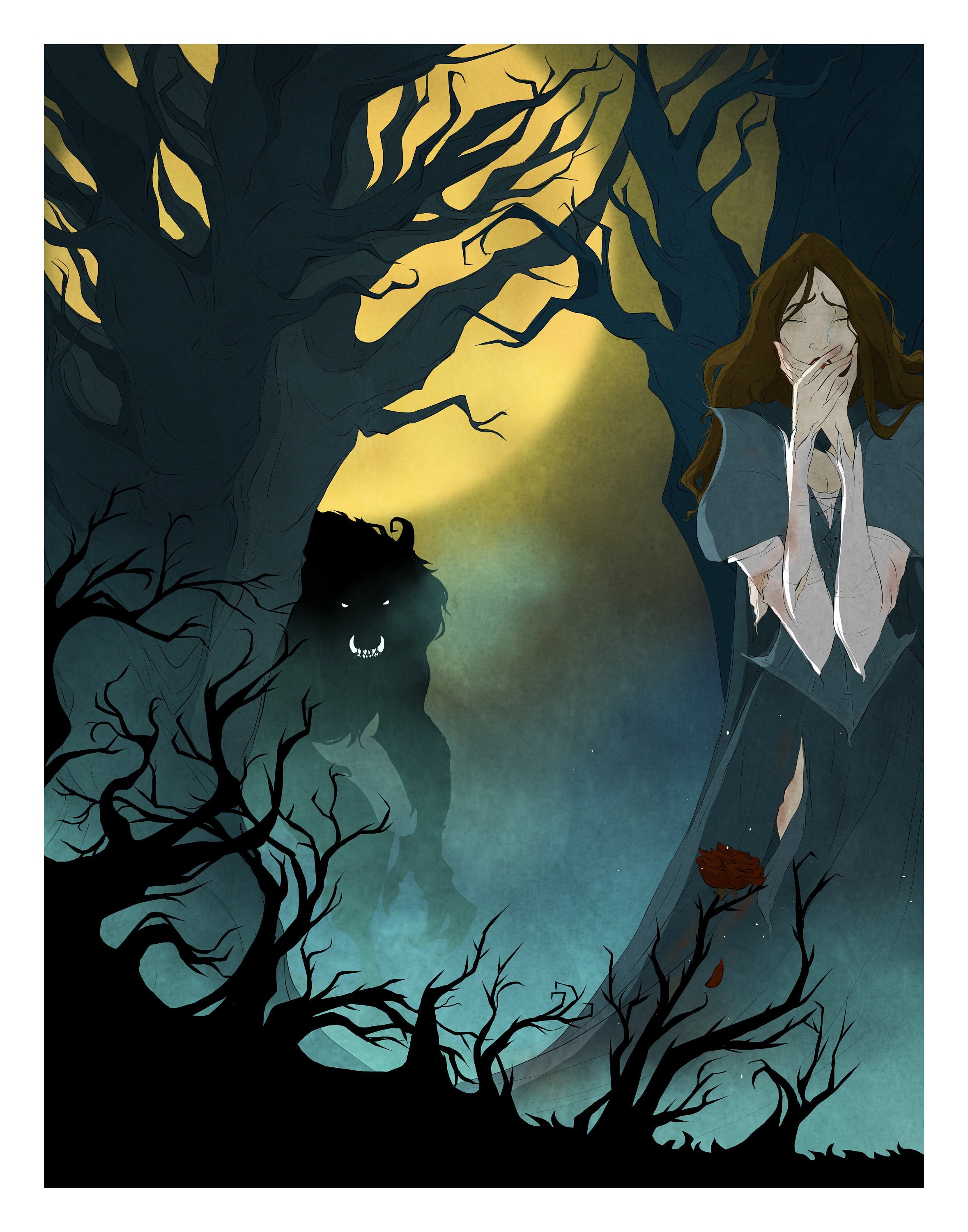 Dark Disney The Beast Fan Art Print Beauty And The Etsy Dark Disney The Beast Fan Art Print Beauty And The Etsy