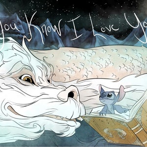 Falkor / draak / Steek / wens / kaart / Neverending / Verhaal / Disney / geek / humor / schattig / hilarisch / grappig / liefde / vriendschap / nerd