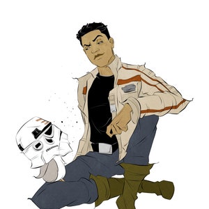 Finn / Aufkleber / Vinyl / Wasserfest / Aufkleber / Fan Art / Star Wars / Stormtrooper / Held / First Order / Widerstand / Helm / Disney / Brave