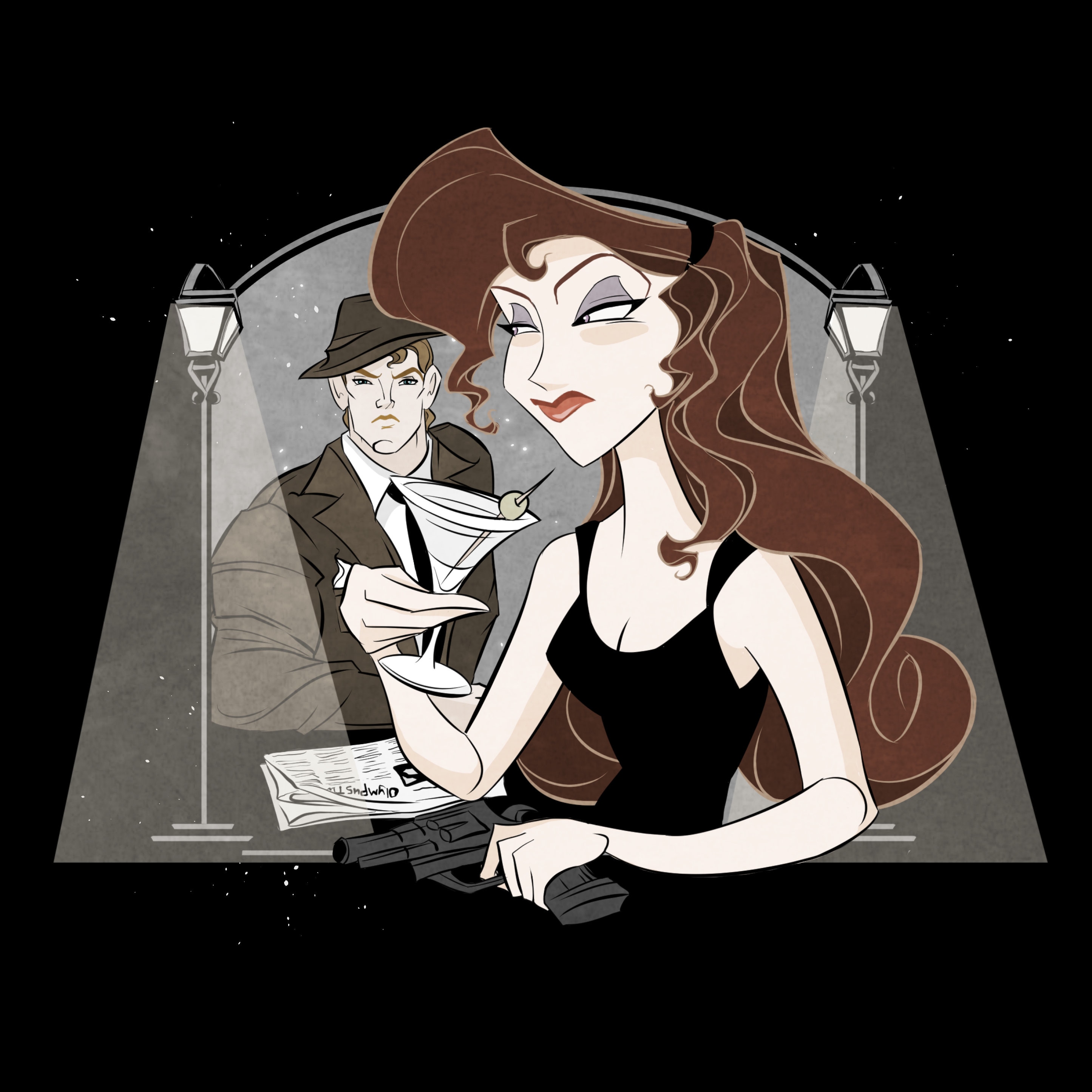 Limited Edition / Meg Print / Hercules / Megara / Film Noir |