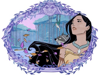 Pocahontas / Sticker / vinyl / waterproof / decal / geeky / nerdy / riverbend / meeko / disney / princess / native / grandmother willow