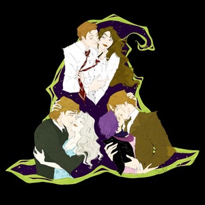 Limited Edition 18 / The Magical Collection: Three Couples! / Fan Art / Print / Magic / Witch / Wizard / Cute / Sweet / Romantic /  Love /
