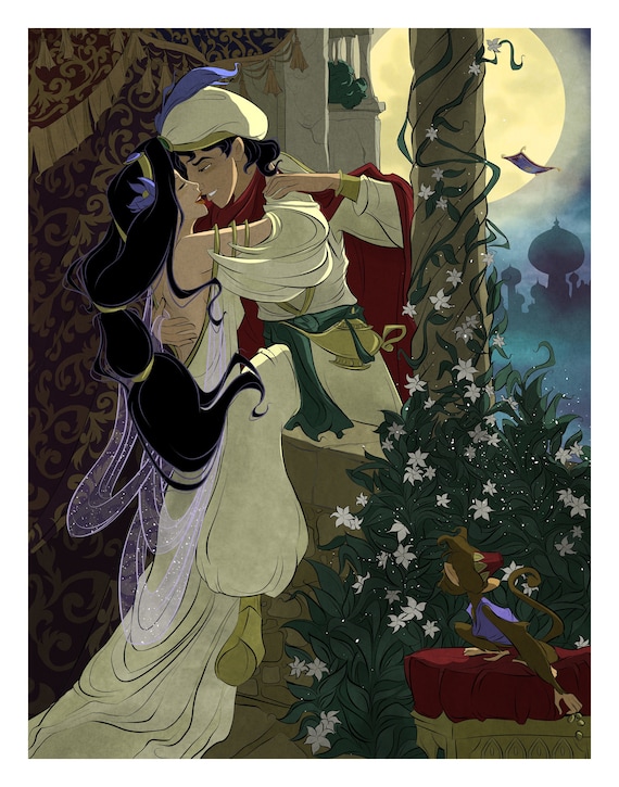 Aladdin / Jasmine / Disney / Fan Art / Art History / Geeky / Etsy Finland