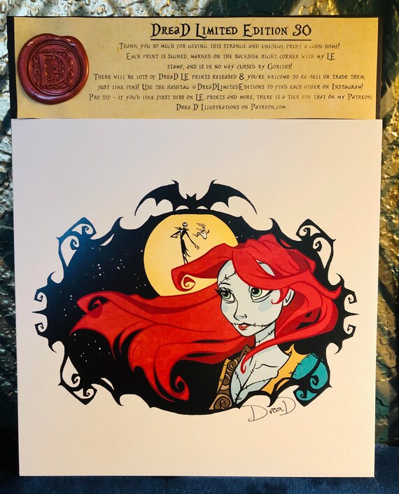 Sally / Jack / Limited Edition / Fan Art / Xmas / Burton / Gothic