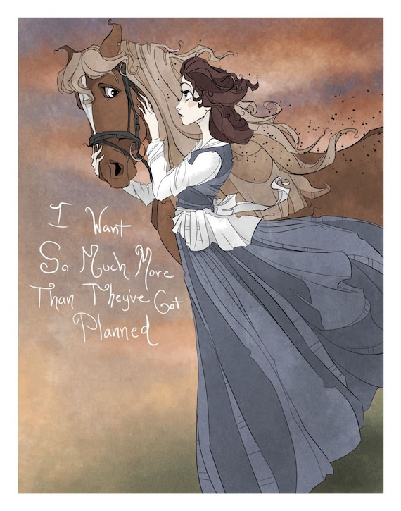 Belle Beauty And The Beast Disney Print Fan Art Etsy