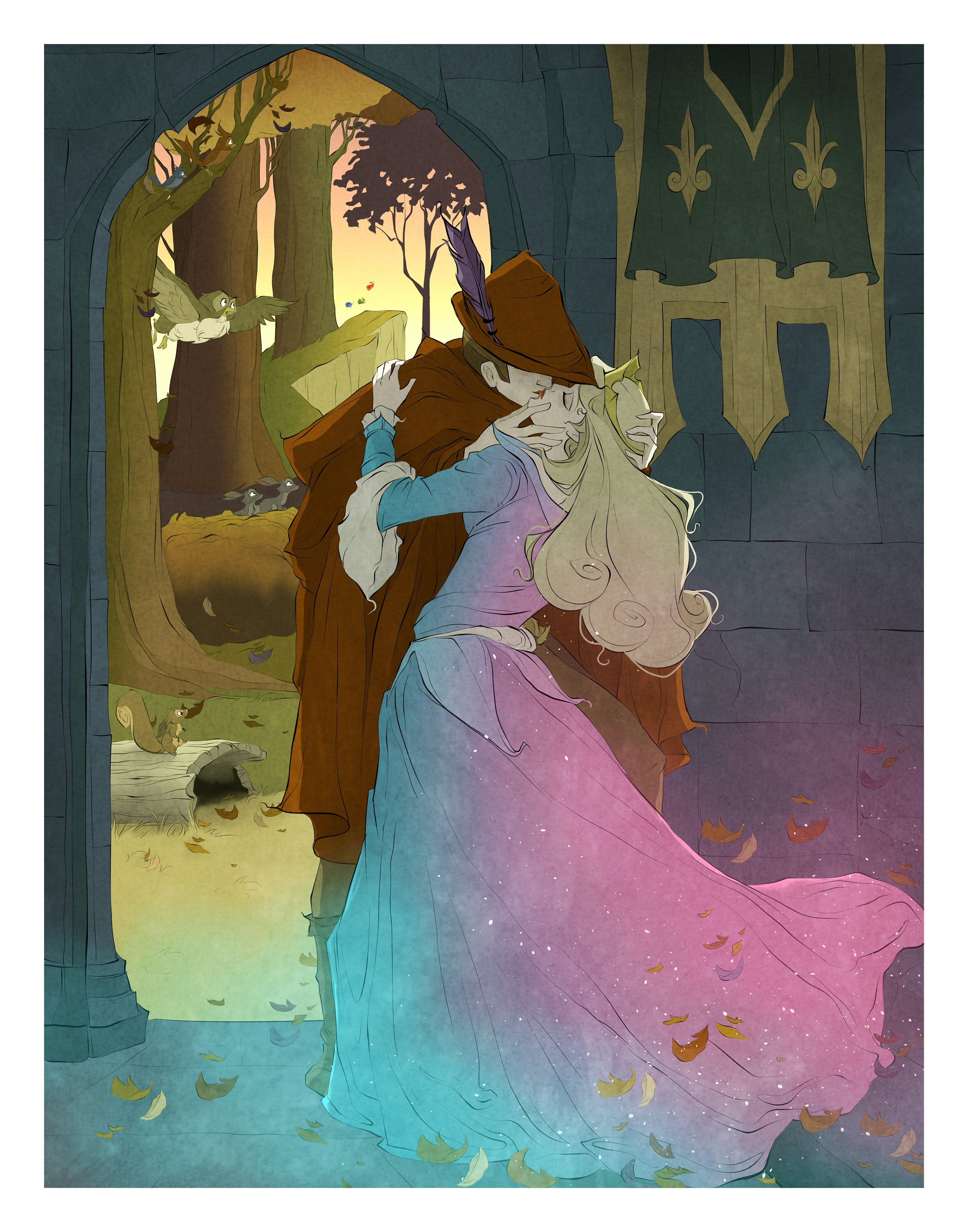 Sleeping Beauty / forest / kiss / medieval / fan art / Art history / geeky / nerdy / price / fairies / princess / art / romantic / classical