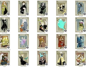 wizards / Playing card / deck / fantasy / Geeky / Nerdy / portraits / themed / unique / creative / cards / gift / fan art / art / witches