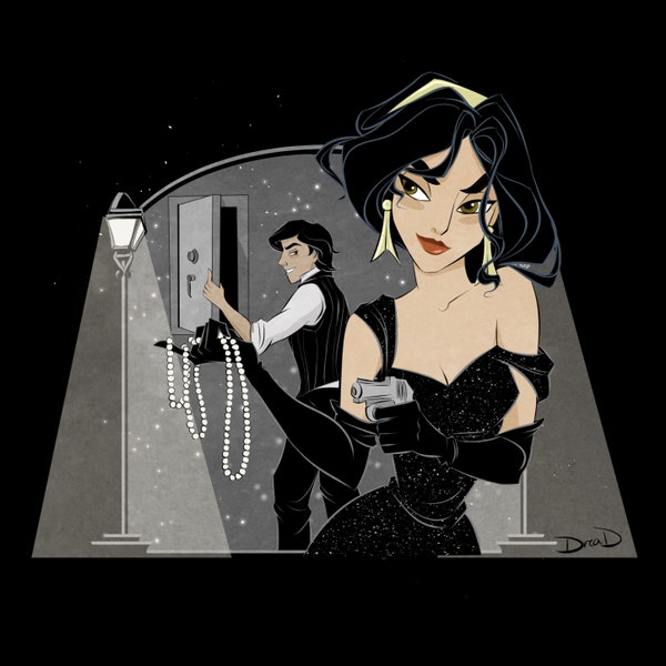 Limited Edition / J-A / Print / Film Noir / vintage / princess / portrait / fan art / detective / thief / classic