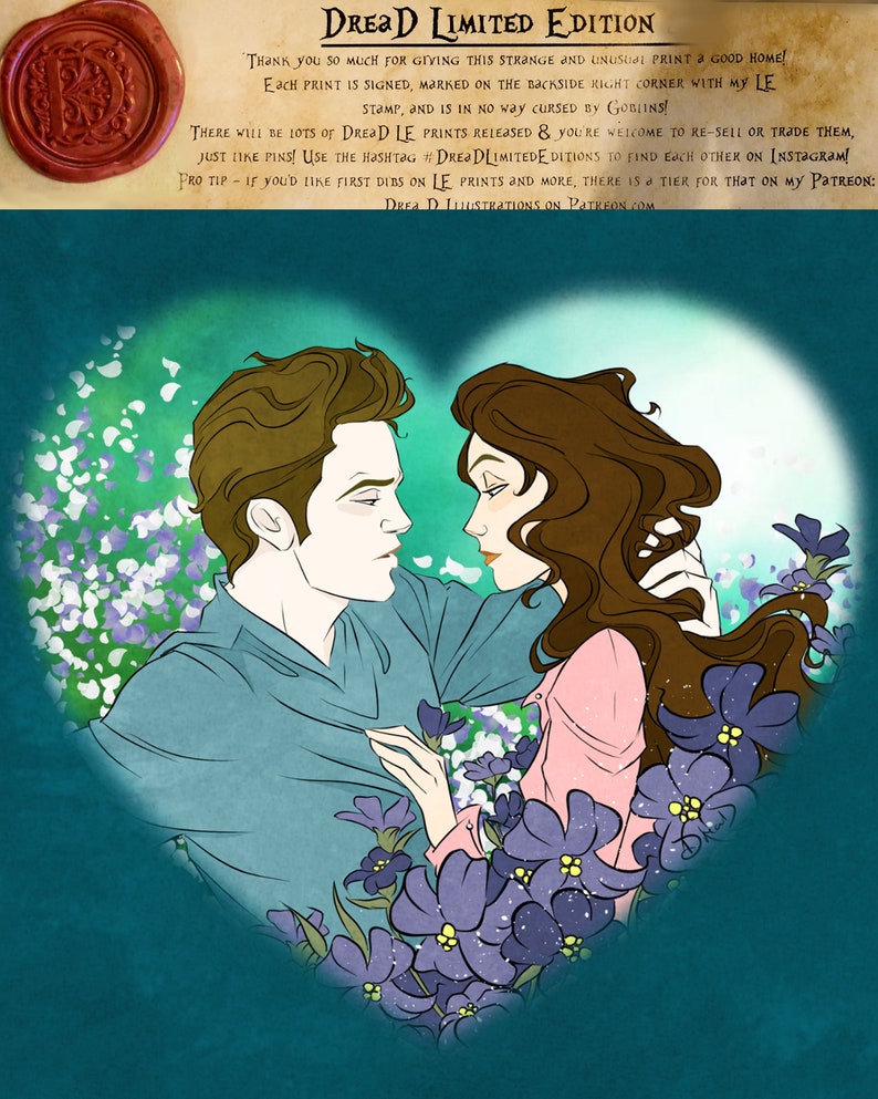 Limited Edition 16 / Twilight / Edward / Cullen / Bella / love / romantic / cute / sweet / team Edward / flowers / iris / heart / vampire image 3