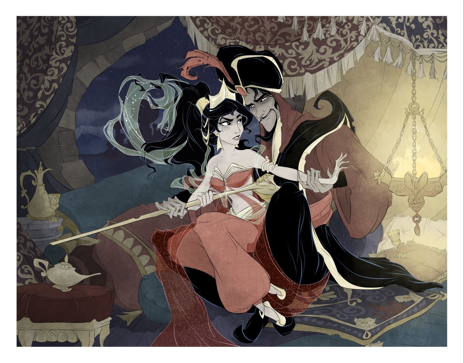 Jafar / Jasmine / Princess / Slave / Fan Art / Print / Arabian image 0.