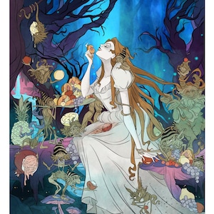 Mercado de duendes / Art Print / poesía / Christina / Rossetti / caprichosa / espeluznante / gótica / gótica / gótica / hadas / Halloween / literaria / fantasía