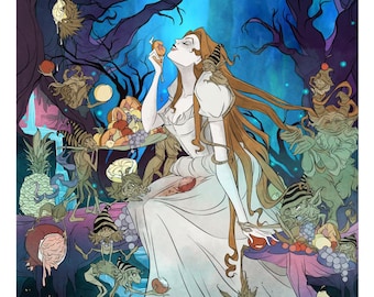 Goblinmarknad / Konsttryck / poesi / Christina / Rossetti / nyckfullt / kusligt / gotiskt / goth / älvor / Halloween / litterärt / fantasy