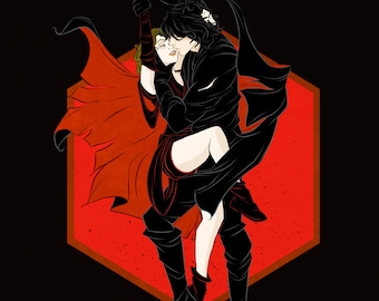 Limited Edition / RP-BS / gothic / goth / Fan Art / print / sexy / geeky / nerdy / love / kiss