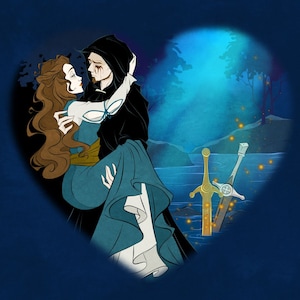 Limited Edition 6 / Cursed / Nimue / Weeping Monk / gothic / goth / print/ Lancelot / romantic / geeky / Excalibur / fantasy / king Arthur