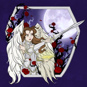 Limited Edition / angel / roses / goth / gothic / princess / portrait / fan art / supernatural