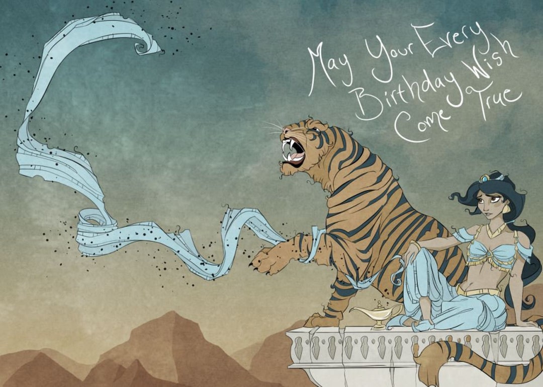 Happy Birthday / Birthday / Jasmine / Disney / Princess / Tiger / Funny