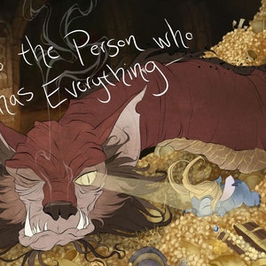 Smaug / dragón / Stitch / felicitación / tarjeta / Hobbit / Disney / geek / humor / lindo / hilarante / gracioso / cumpleaños / amistad / cualquier ocasión