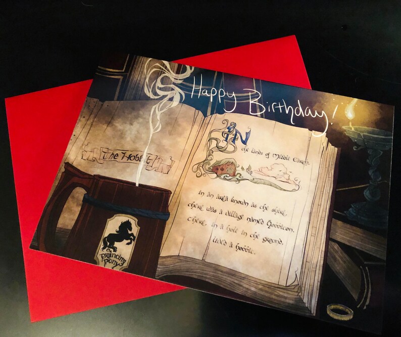 Hobbit / Birthday / Card / Bday/ Tolkien / Humor / Funny / Etsy