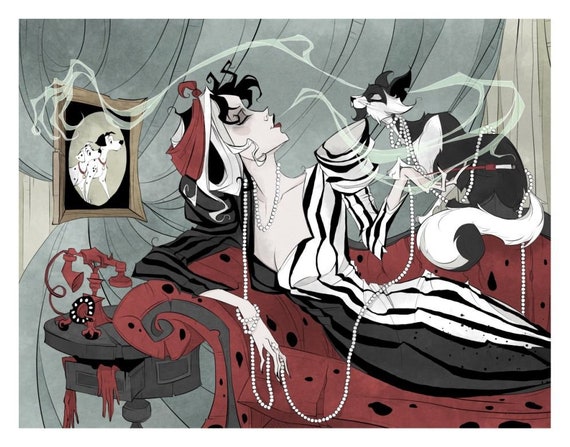Cruella De Vil Deville 101 Dalmatiner Katze Fan Etsy