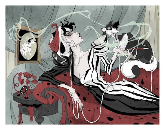 Cruella De Vil Deville 101 Dalmatiner Katze Fan Etsy