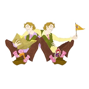 jumeaux / sorcier / magie / Autocollant / Vinyle / Imperméable à l’eau / Décalcomanie / Fan Art /