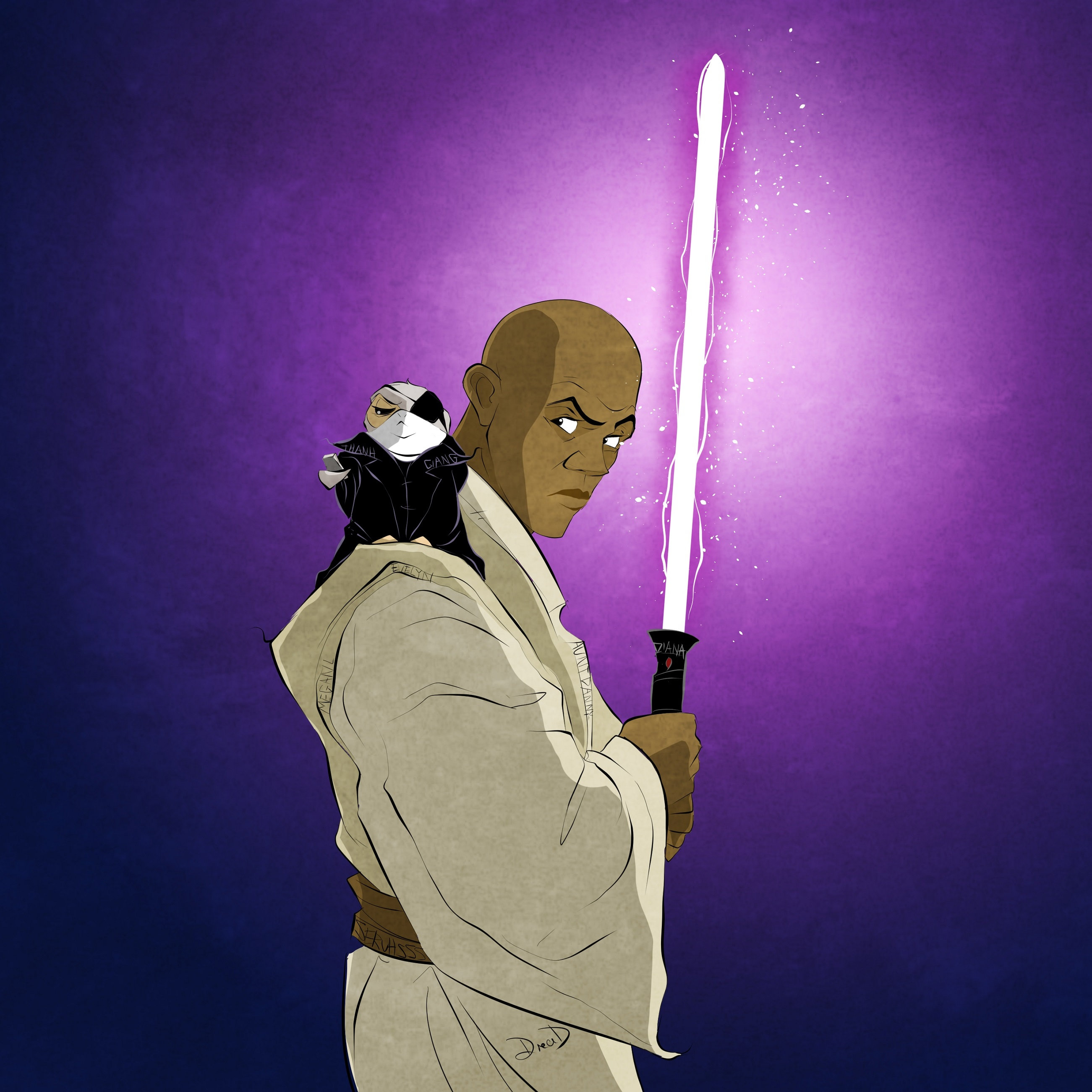 Limited Edition 16 / Mace Windu / Fan Art / Print / Star Wars Etsy