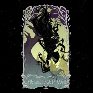 Limitierte Auflage 20 / ACOTAR Tarot: The Hanged Man / Fan Art / Print / Goth / Nerdy / Geeky / Buch