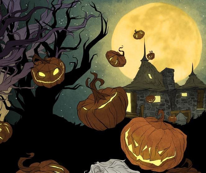 Hagrid's Hut / Art Print / Fan Art / Pumpkins / Halloween | Etsy