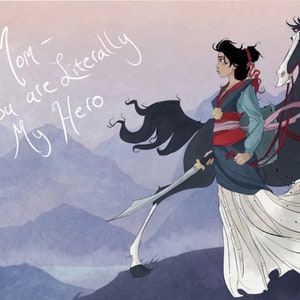 Mama / Karte / Gruß / Liebe / Mulan / Disney / Prinzessin / lustig / urkomisch / Unikat / China / Chinese / Held / Feministin / Geeky / niedlich