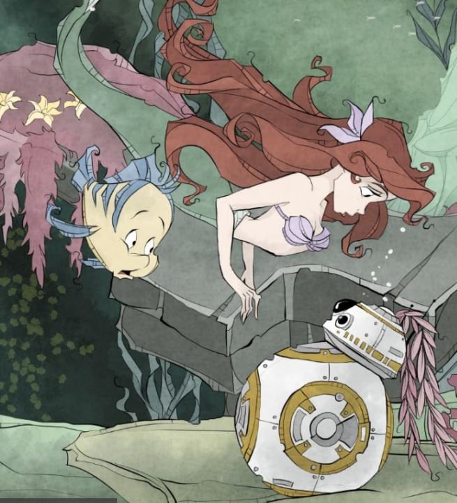 Ariel / Little Mermaid / Disney / Fan Art / Princess / BB8 / - Etsy ...