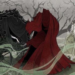 Gothic Poetry: The Chariot / Sticker / Vinyl / Wasserfest / Aufkleber / Fan Art / Emily Dickinson / Death / Grim Reaper / Gothic / Romantisch /