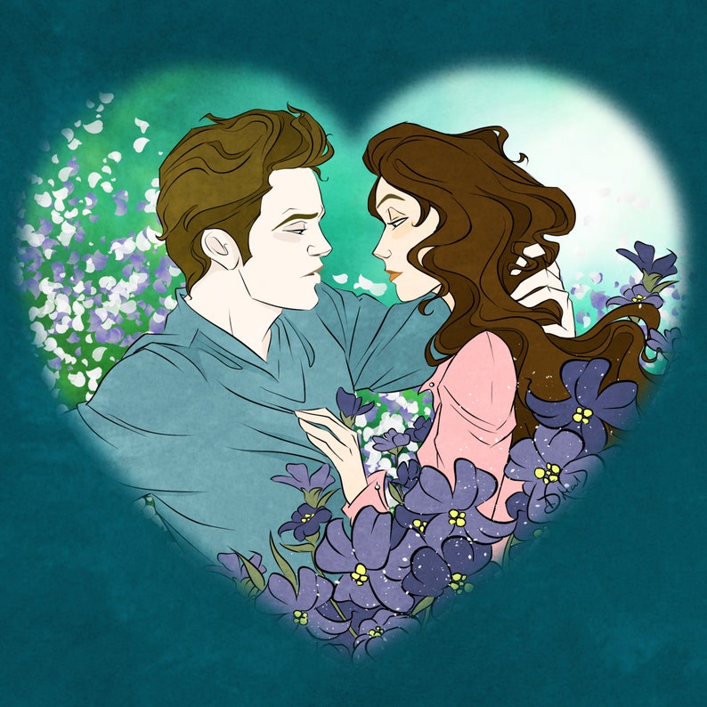 Limited Edition 16 / Twilight / Edward / Cullen / Bella / love / romantic / cute / sweet / team Edward / flowers / iris / heart / vampire image 1