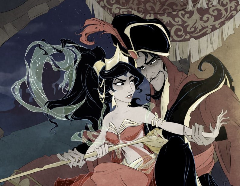 Jafar / Jasmine / Principessa / Schiavo / Fan Art / Stampa / image 1.