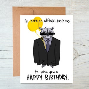 Carte d'anniversaire officielle de raton laveur