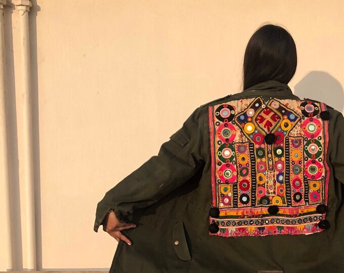 Embroidered Army Jacket / Embellished Army Jacket / Customised Etsy India