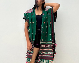 Festival Clothing Women ,  Kaftan Dress, Wool Kimono Duster, Rave Clothing, Beach Cover Up, Disco kimono, cruise outfit, Bedouin cloak