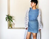 Crochet cardigan crochet long coat granny crochet geometric pattern white long crochet robe