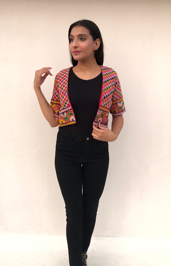 Boho Festival Embroidery Cutoff Fashion Jacket Denim main image 1