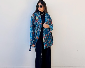 Warm Cotton Velvet Robe Jacket – Belted Lounge Coat for Home & Casual Outings