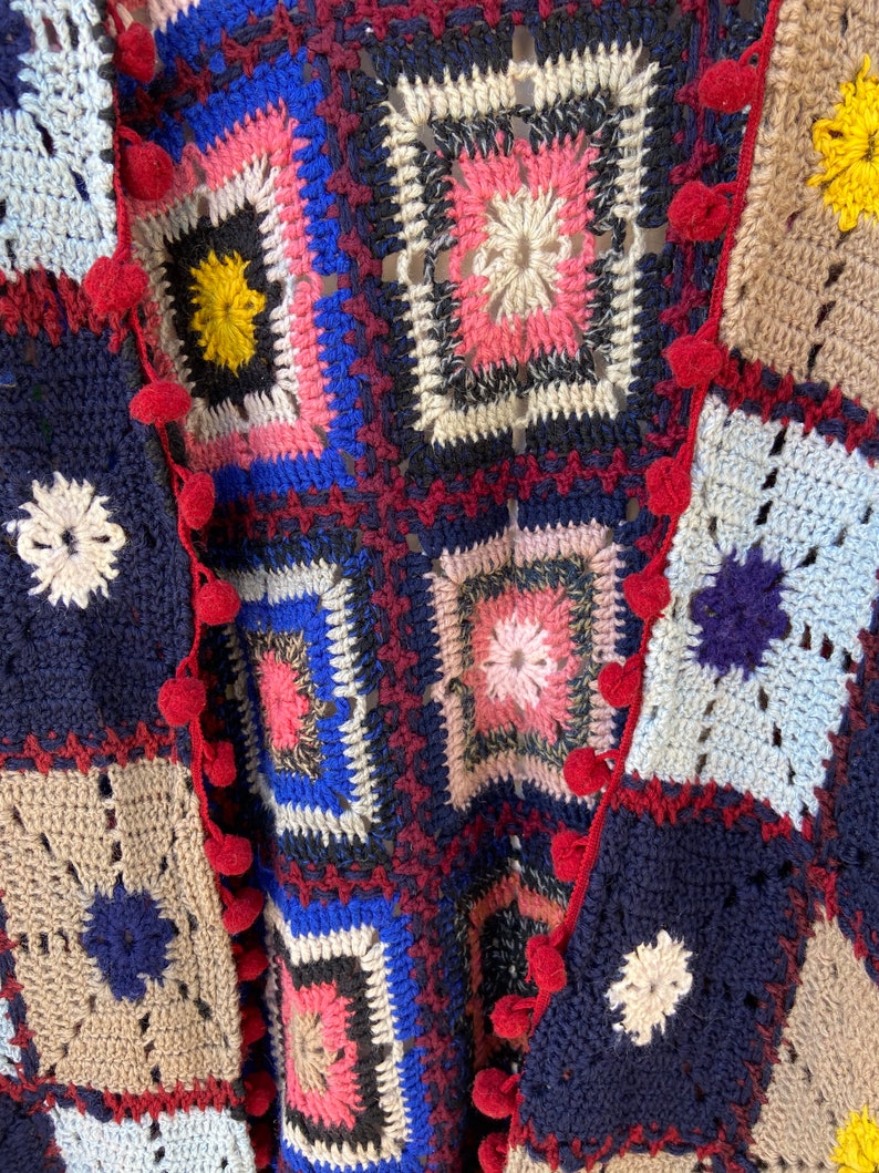 Long crochet cardigan / cardigan kimono / multicoloured crochet jacket / boho crochet festival coat image 8