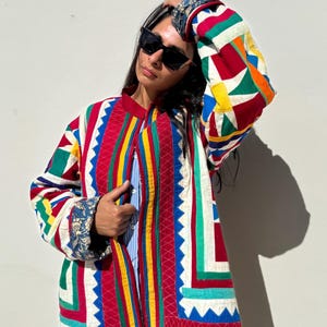 Unisex Patchwork Jacket | Upcycled Banjara Tapestry Coat | Hand-Embroidered Boho Jacket | Vintage Tribal Jacket | boho chic festival jacket